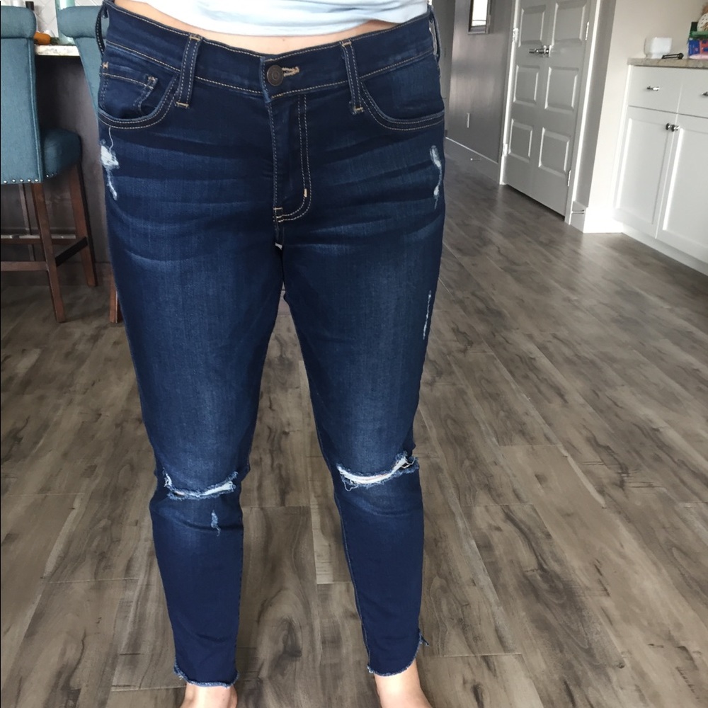 Flying Monkey Distressed Dark Wash Jeans